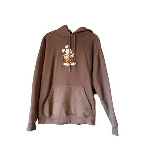 2023 Disney Parks Mickey and Friends Genuine Mousewear Brown Hoodie Medium